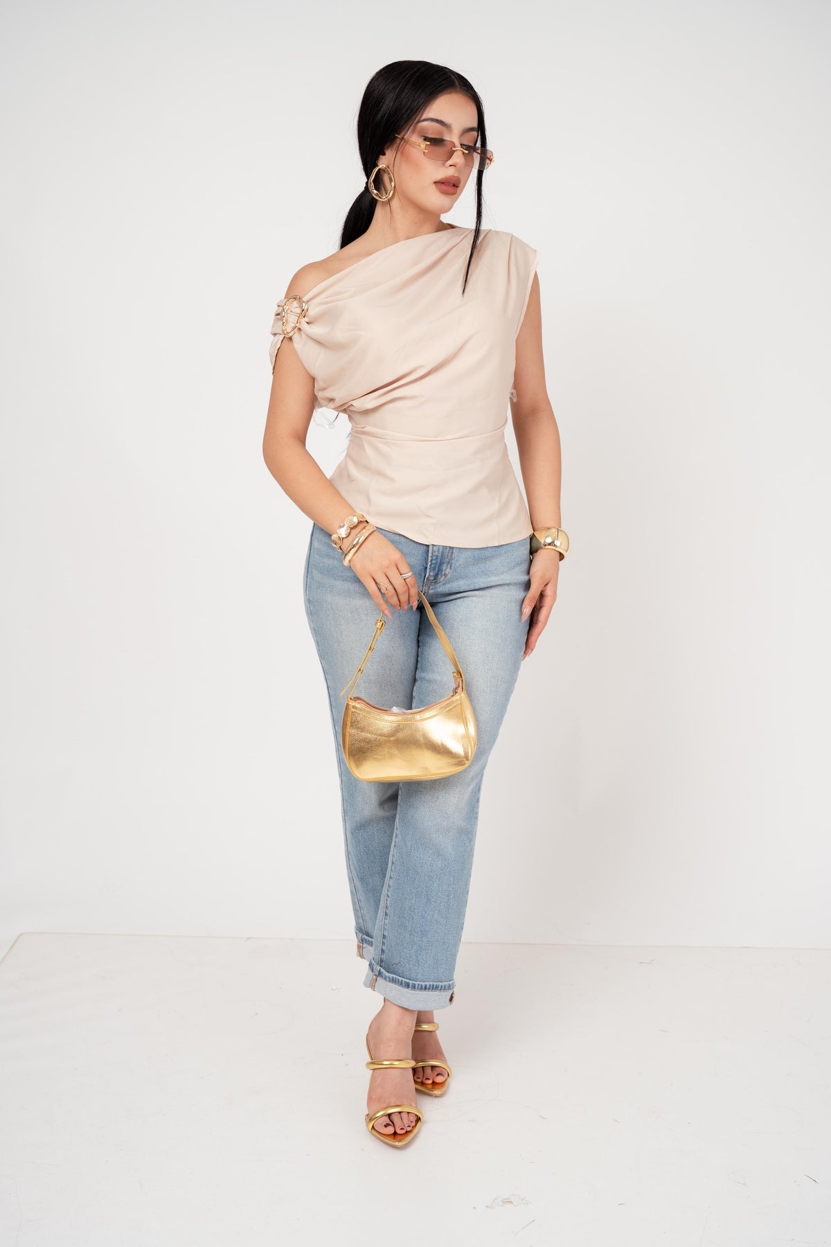Blusa Roman Shoulder Satín por mayoreo — ZAIVA (vista 10)