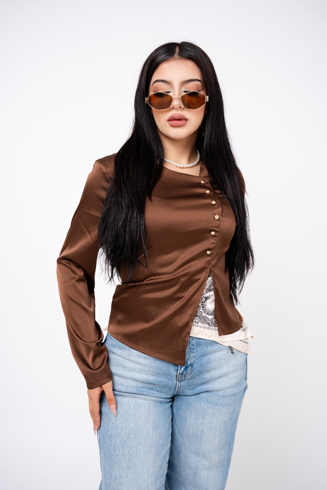 Blusa Asimetric Satín por mayoreo — ZAIVA (vista 3)