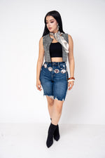 Chaleco Stretch Corto Con Pedreria | ZAIVA
