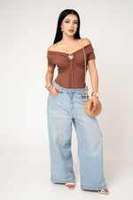 Body Manga Corta Con Flor Metalica | ZAIVA