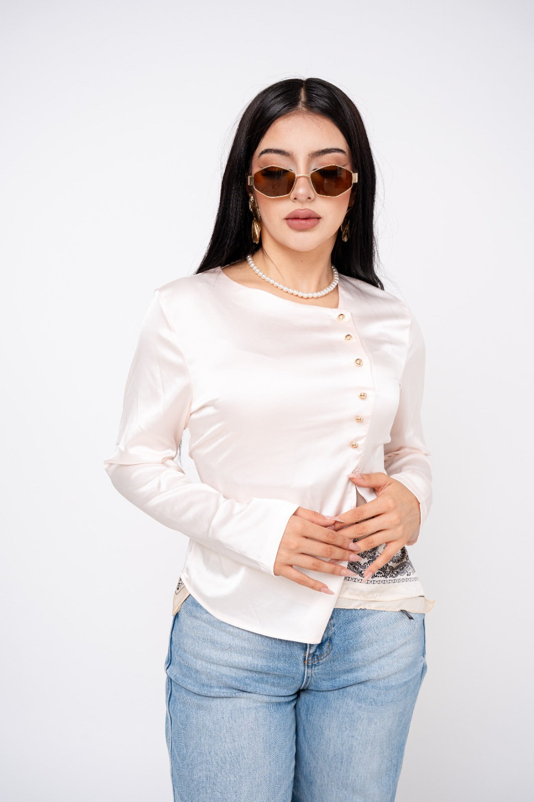 Blusa Asimetric Satín por mayoreo — ZAIVA