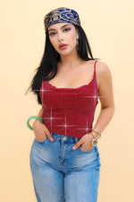 Top Brillos Mesh color Vino | ZAIVA