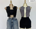 Chaleco Stretch Corto Con Pedreria | ZAIVA