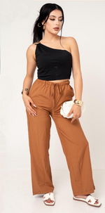 Crop Top Hombro Asimetrico Y Broche Metalico | ZAIVA