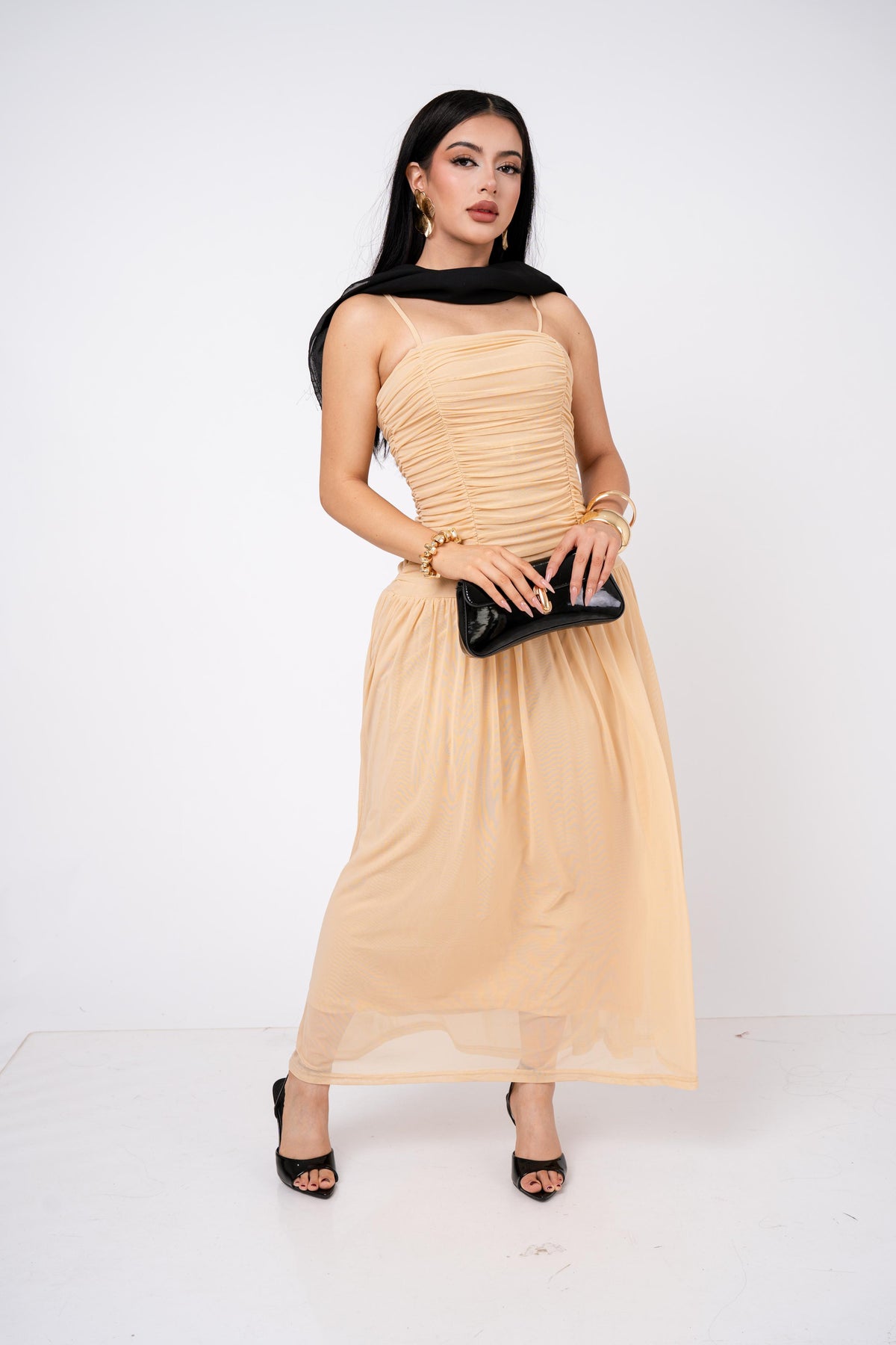 Maxivestido Drop Waist Mesh por mayoreo — ZAIVA (vista 3)