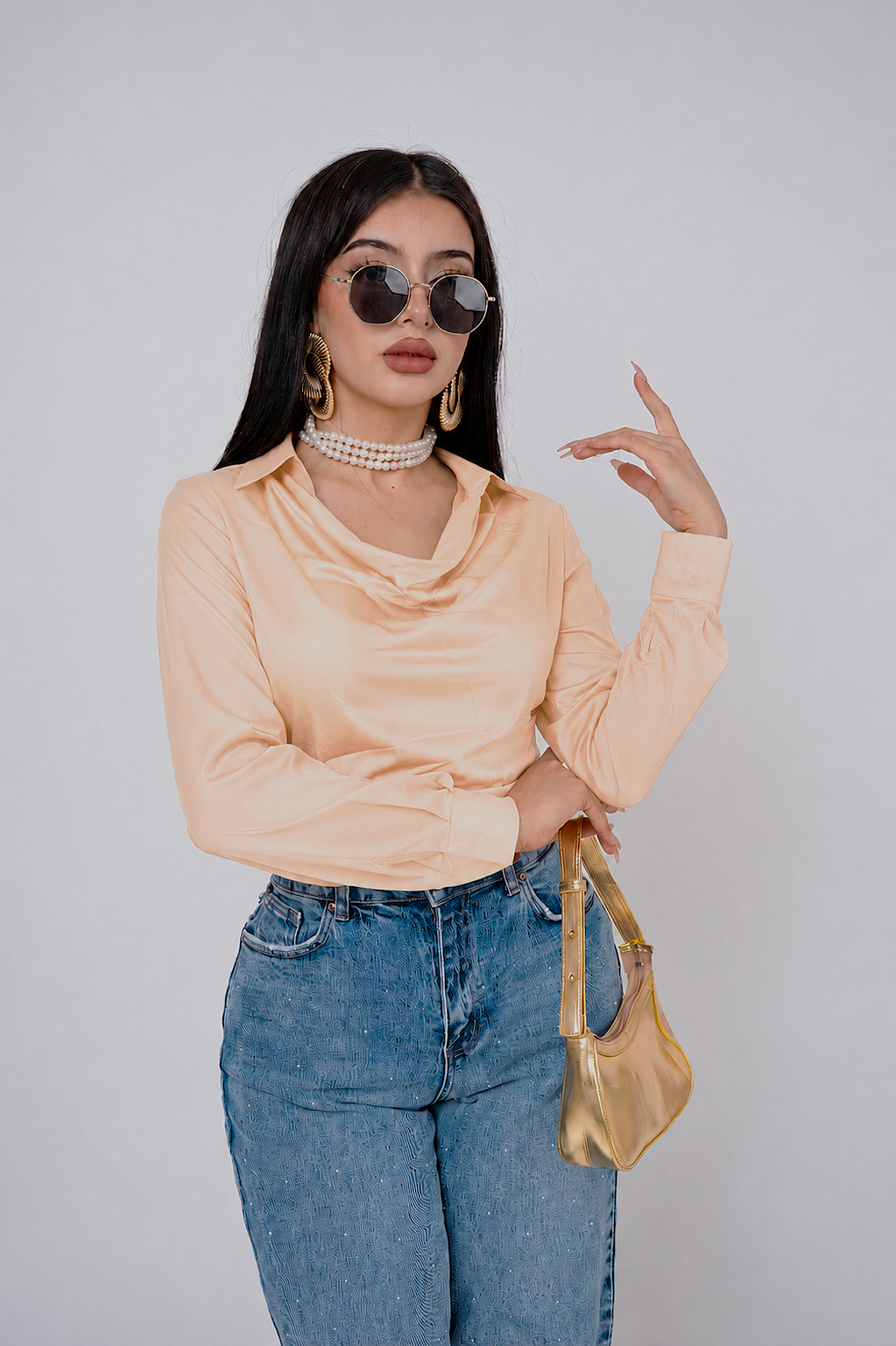 Blusa Cowl Neck por mayoreo — ZAIVA (vista 4)