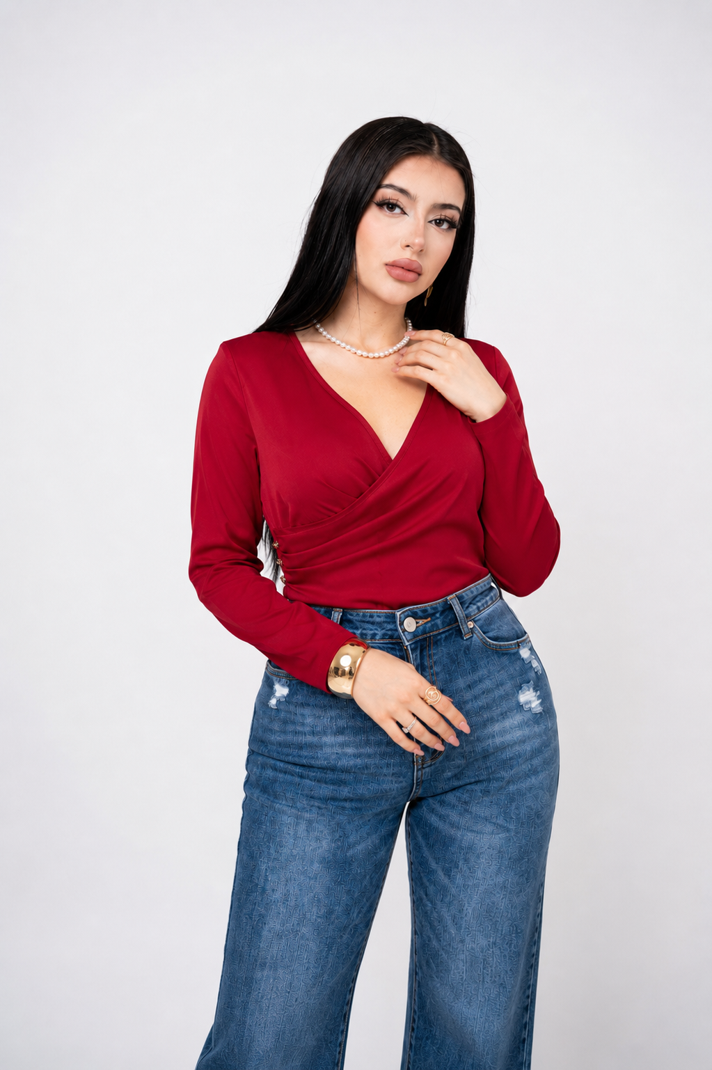 Pantiblusa Vneck Crossed por mayoreo — ZAIVA (vista 5)