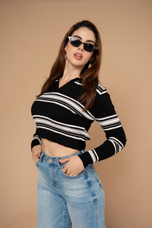 Suetér Cropped Polo · foto 1