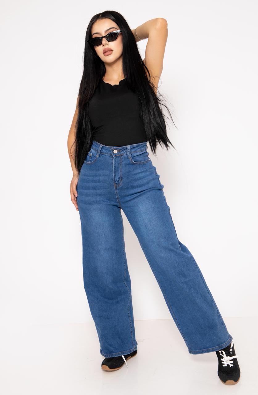 Pantalon Holgado Mezclilla Stretch | ZAIVA