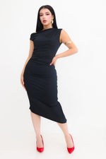 Vestido Bodycon Hombro Asimetrico color Negro | ZAIVA