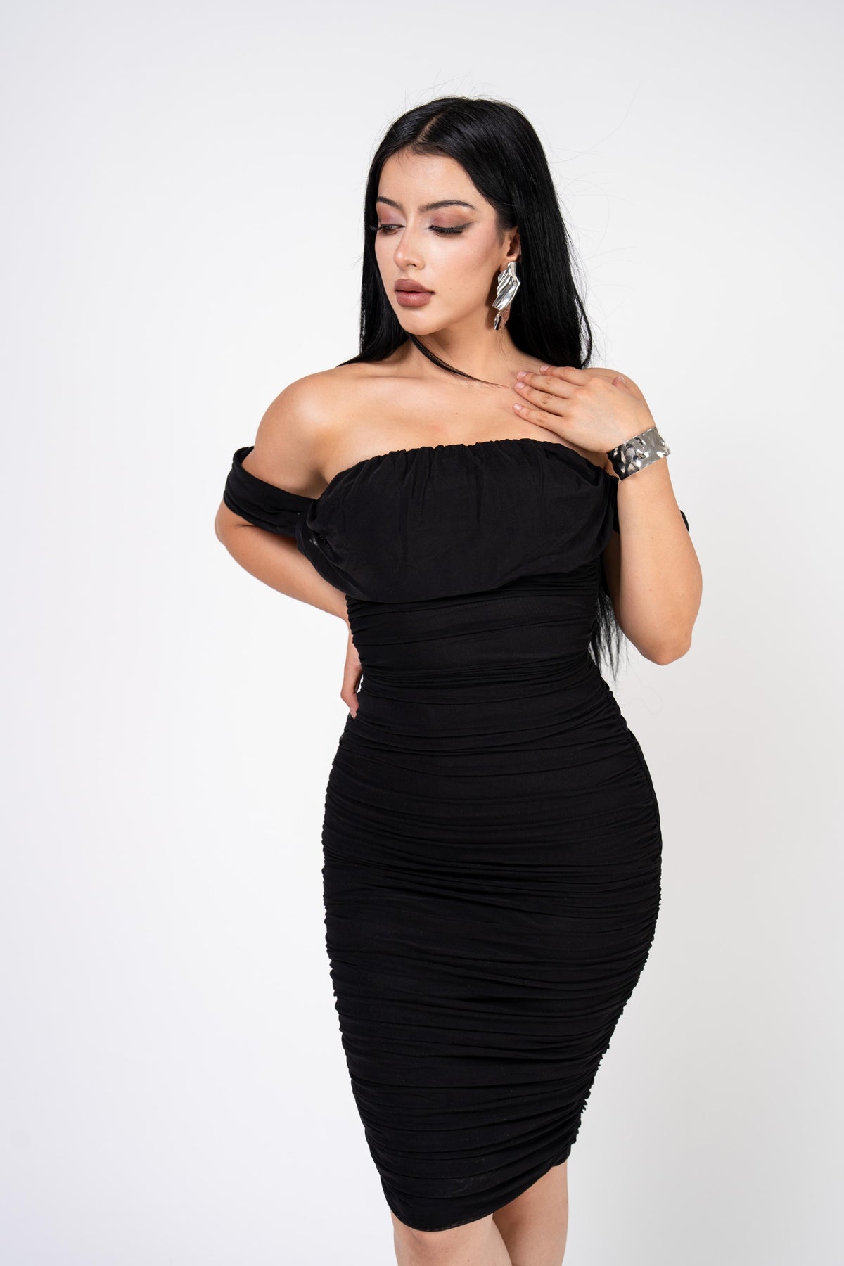Vestido Bodycon De Mesh color Negro | ZAIVA