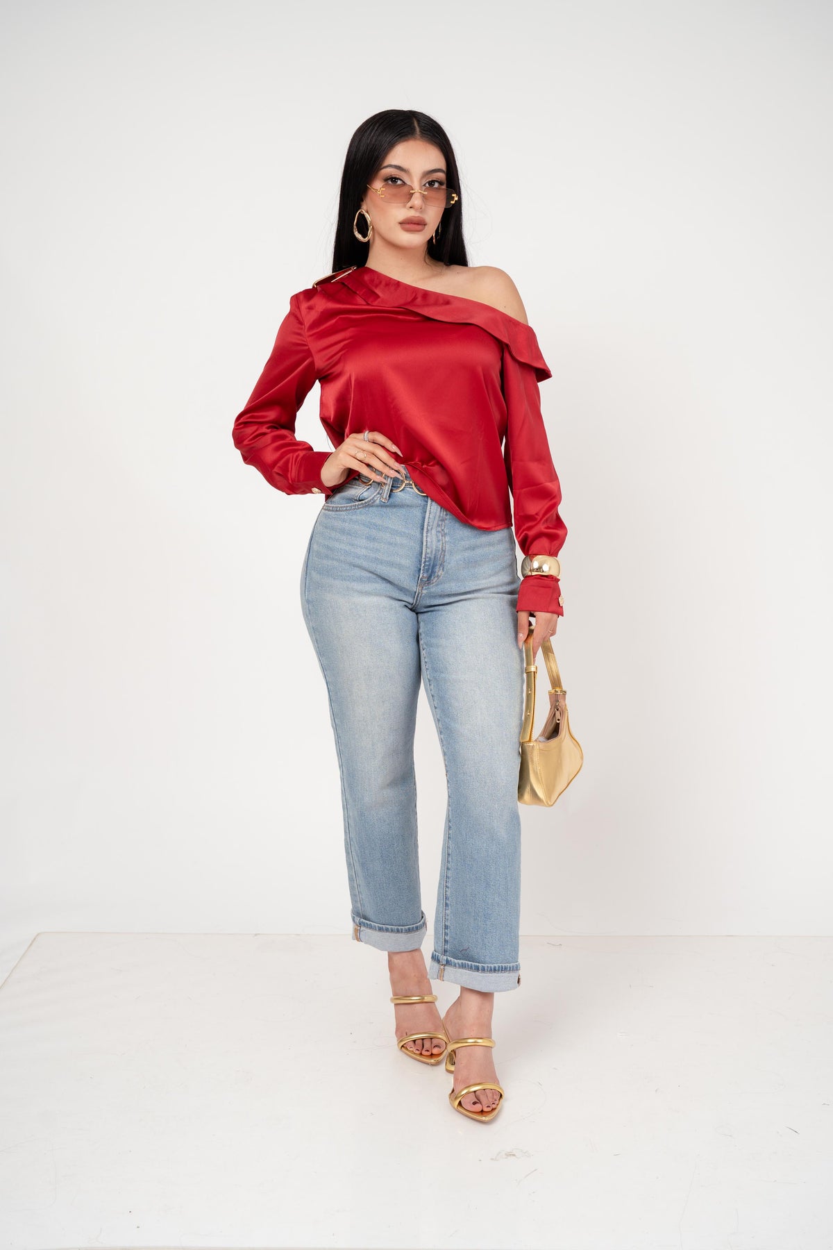BLUSA ASIMETRICA SATIN ONE SHOULDER / DA6458