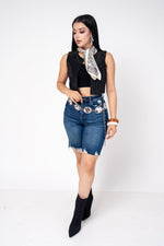 Chaleco Stretch Corto Con Pedreria | ZAIVA