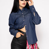 Camisera Denim color Azul Oscuro | ZAIVA