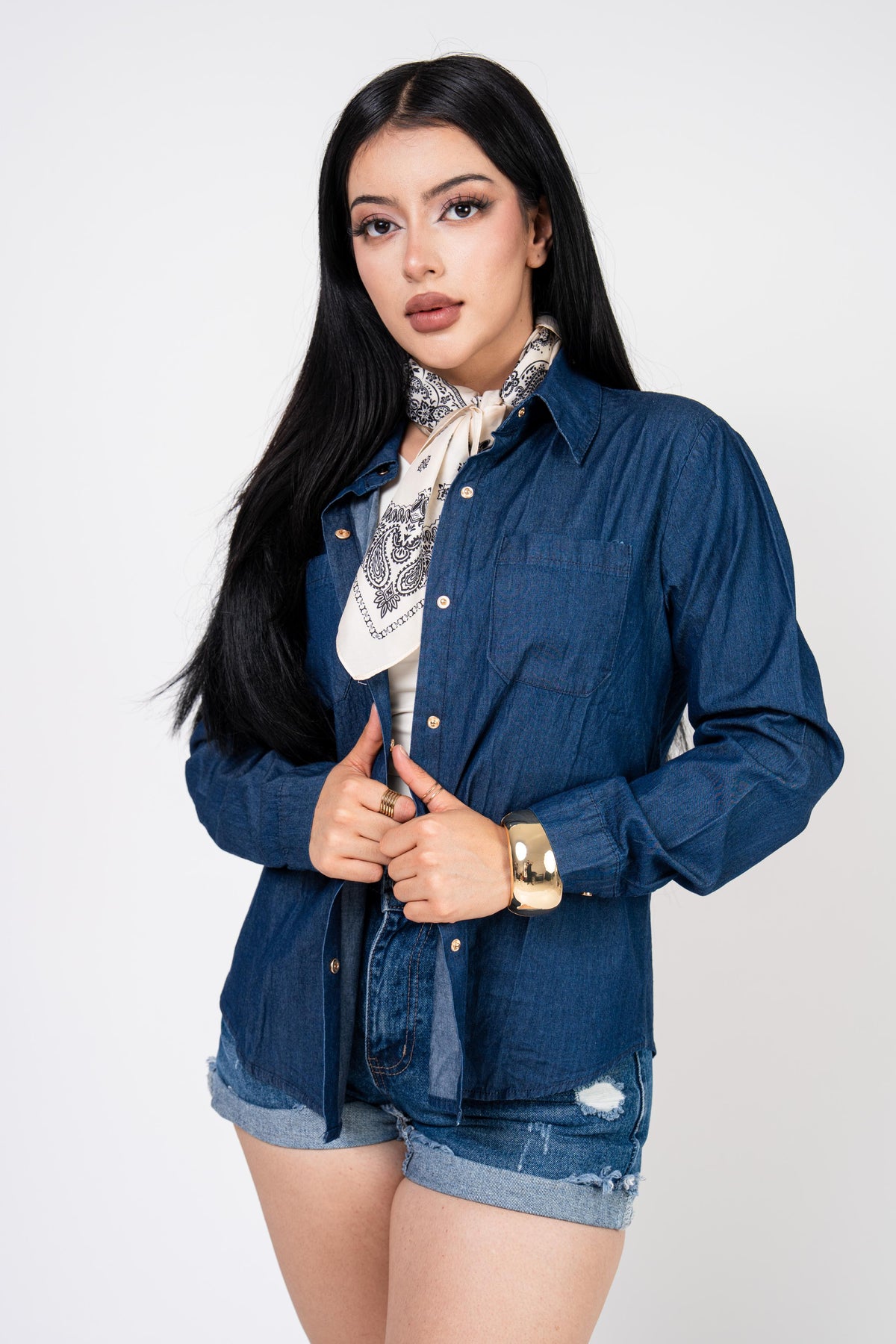 Camisa Denim Clasica color Azul Oscuro | ZAIVA