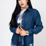 Camisa Denim Clasica color Azul Oscuro | ZAIVA