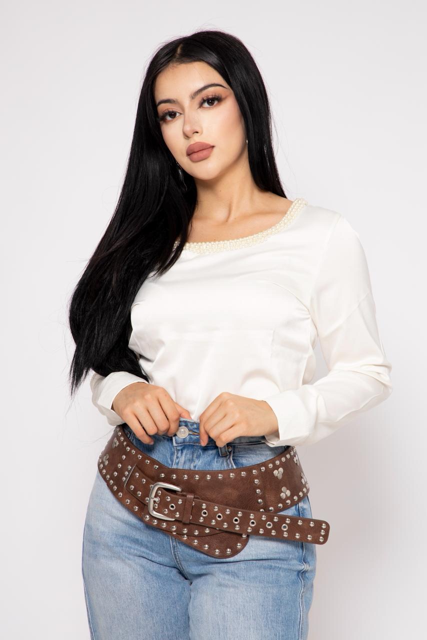 Blusa Pullover Satén color Perla | ZAIVA