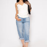 Top Satin Tirantes Con Pliegue Al Costado | ZAIVA