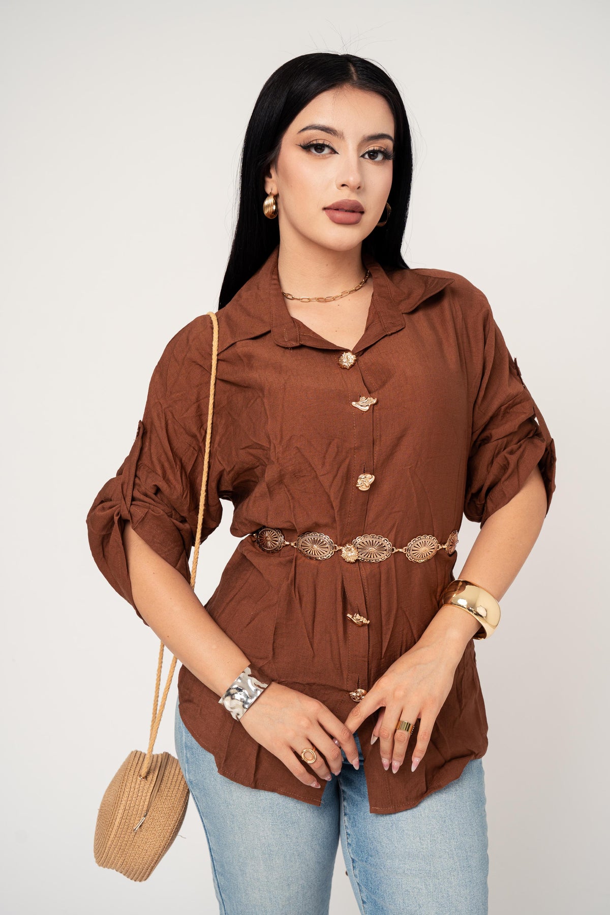Camisera Tunic color Cafe | ZAIVA