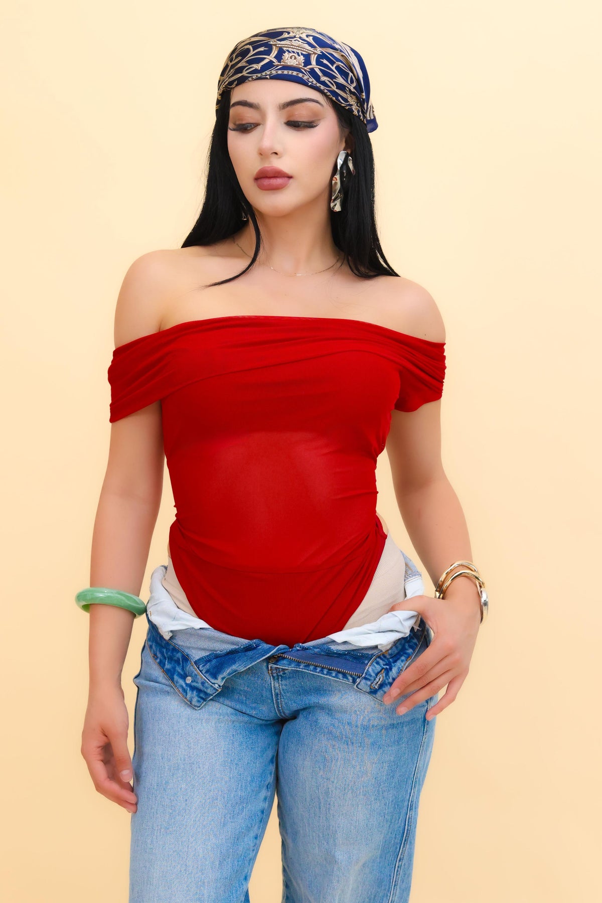 Blusa Off Shoulder color Vino | ZAIVA