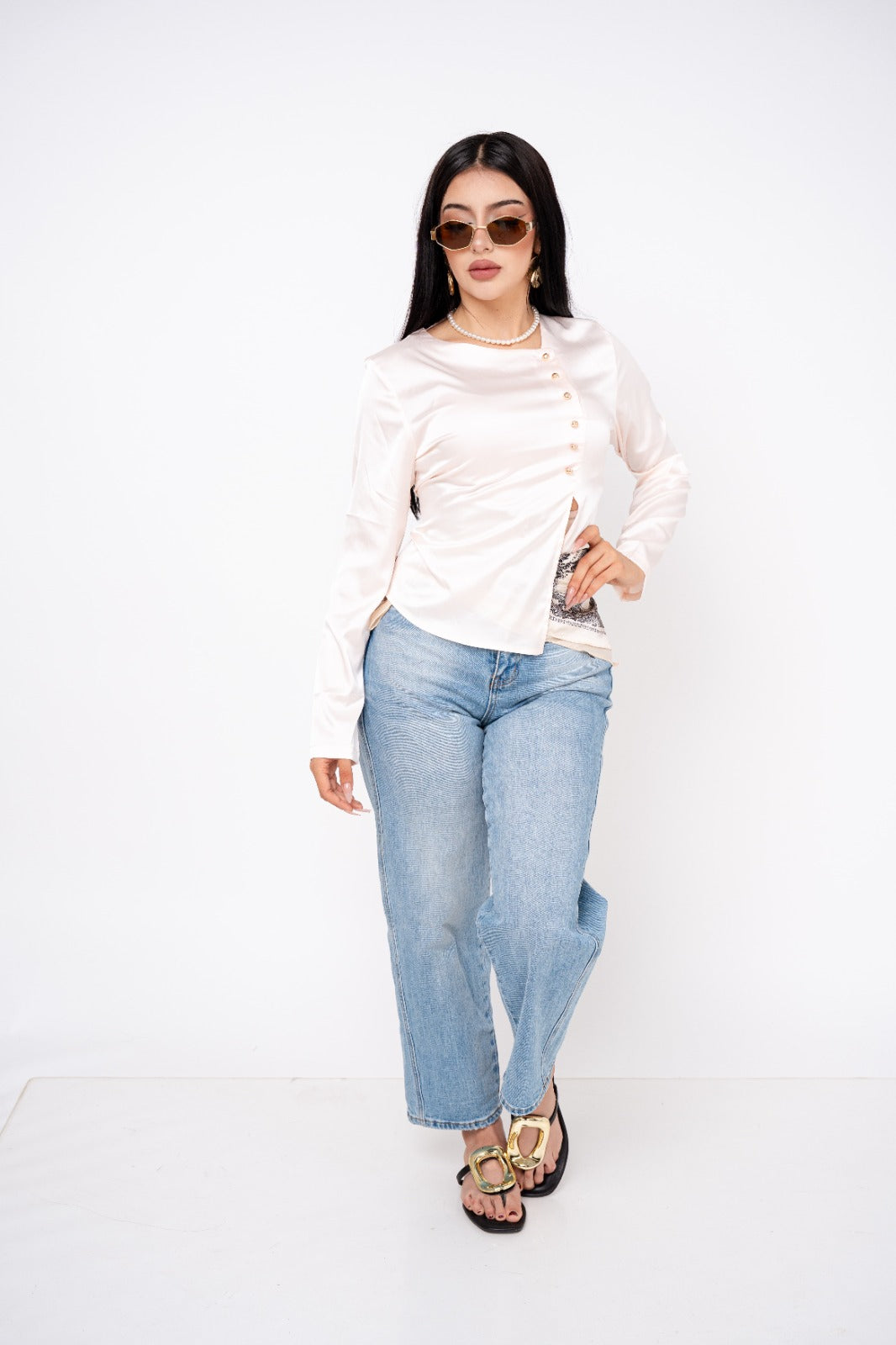 Blusa Asimetric Satín por mayoreo — ZAIVA (vista 10)