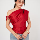 Blusa Roman Shoulder Satín por mayoreo — ZAIVA (vista 3)