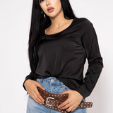 Blusa Pullover Satén color Negro | ZAIVA