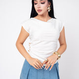 Blusa Cuello Cowl color Perla | ZAIVA