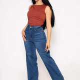 PANTALON HOLGADO MEZCLILLA STRETCH / ZM6119