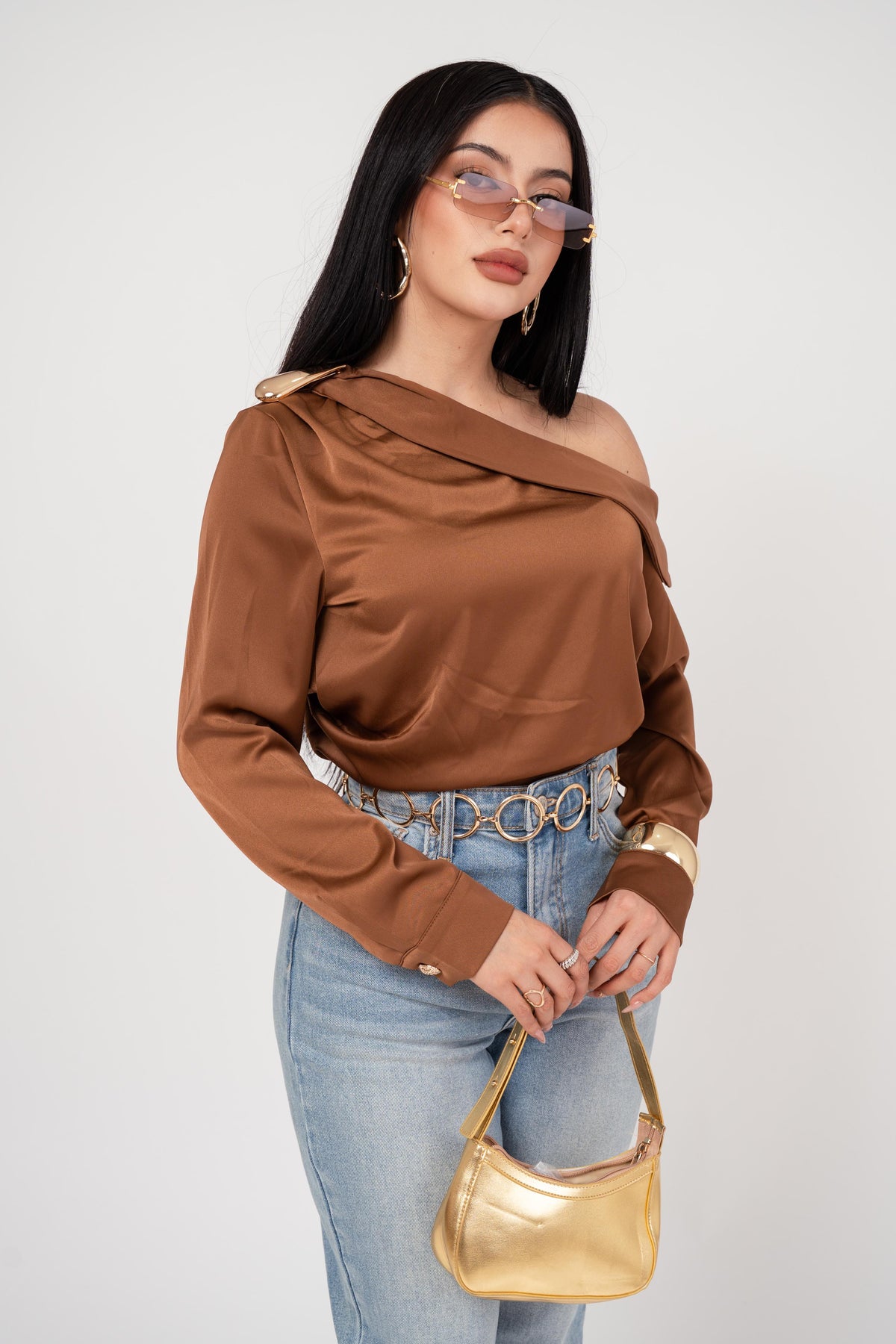 BLUSA ASIMETRICA SATIN ONE SHOULDER / DA6458