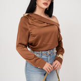 BLUSA ASIMETRICA SATIN ONE SHOULDER / DA6458