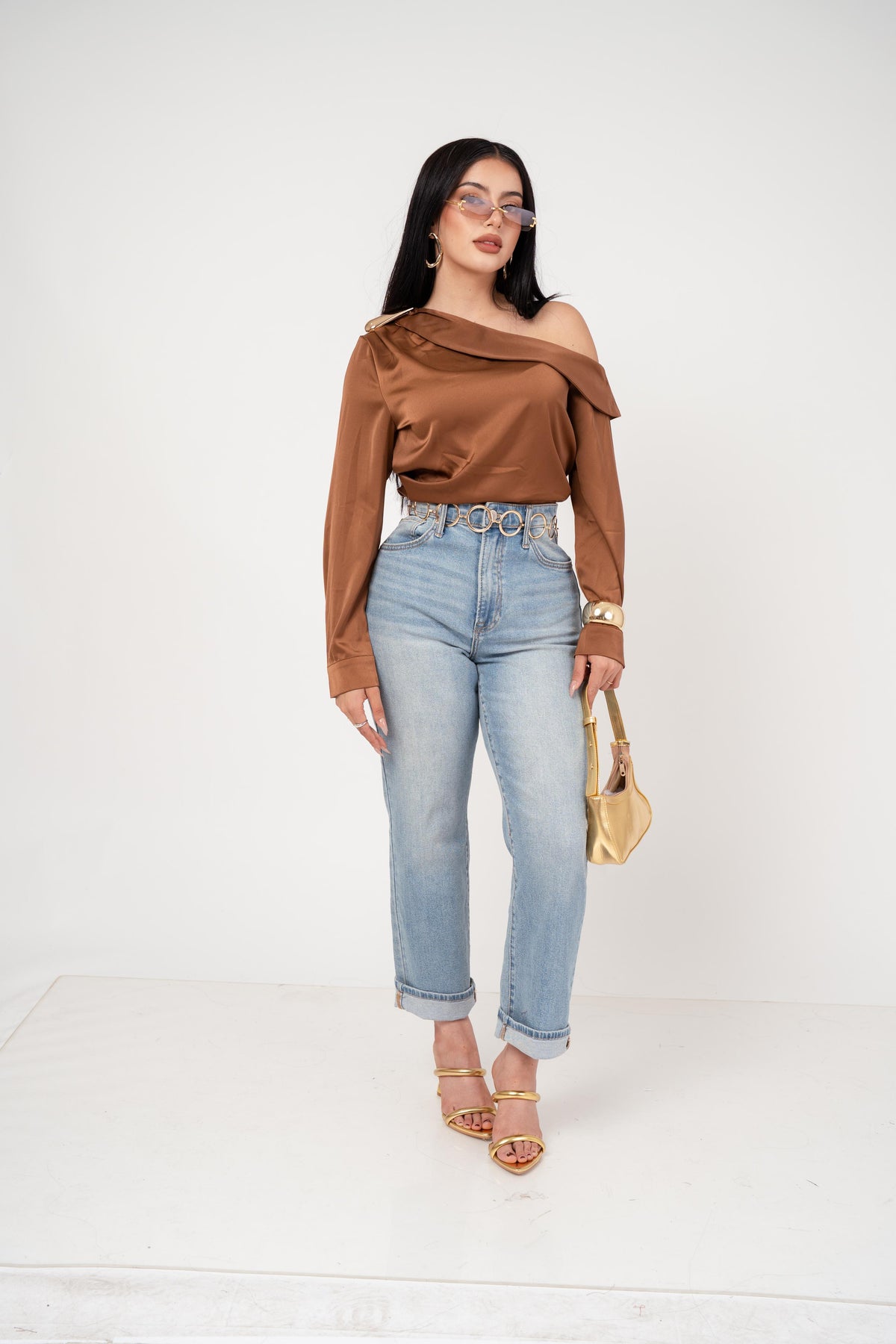 BLUSA ASIMETRICA SATIN ONE SHOULDER / DA6458