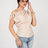 Blusa Roman Shoulder Satín por mayoreo — ZAIVA (vista 9)