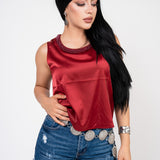 Blusa Satinada color Vino | ZAIVA