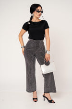 Pantalon De Vestir Stretch Con Aplicacion De Brillos | ZAIVA