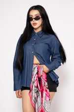 Camisera Denim color Azul Medio | ZAIVA
