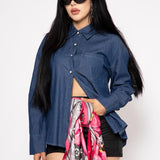 Camisera Denim color Azul Medio | ZAIVA