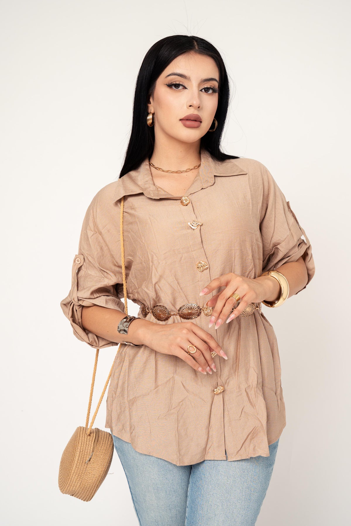 Camisera Tunic color Beige | ZAIVA