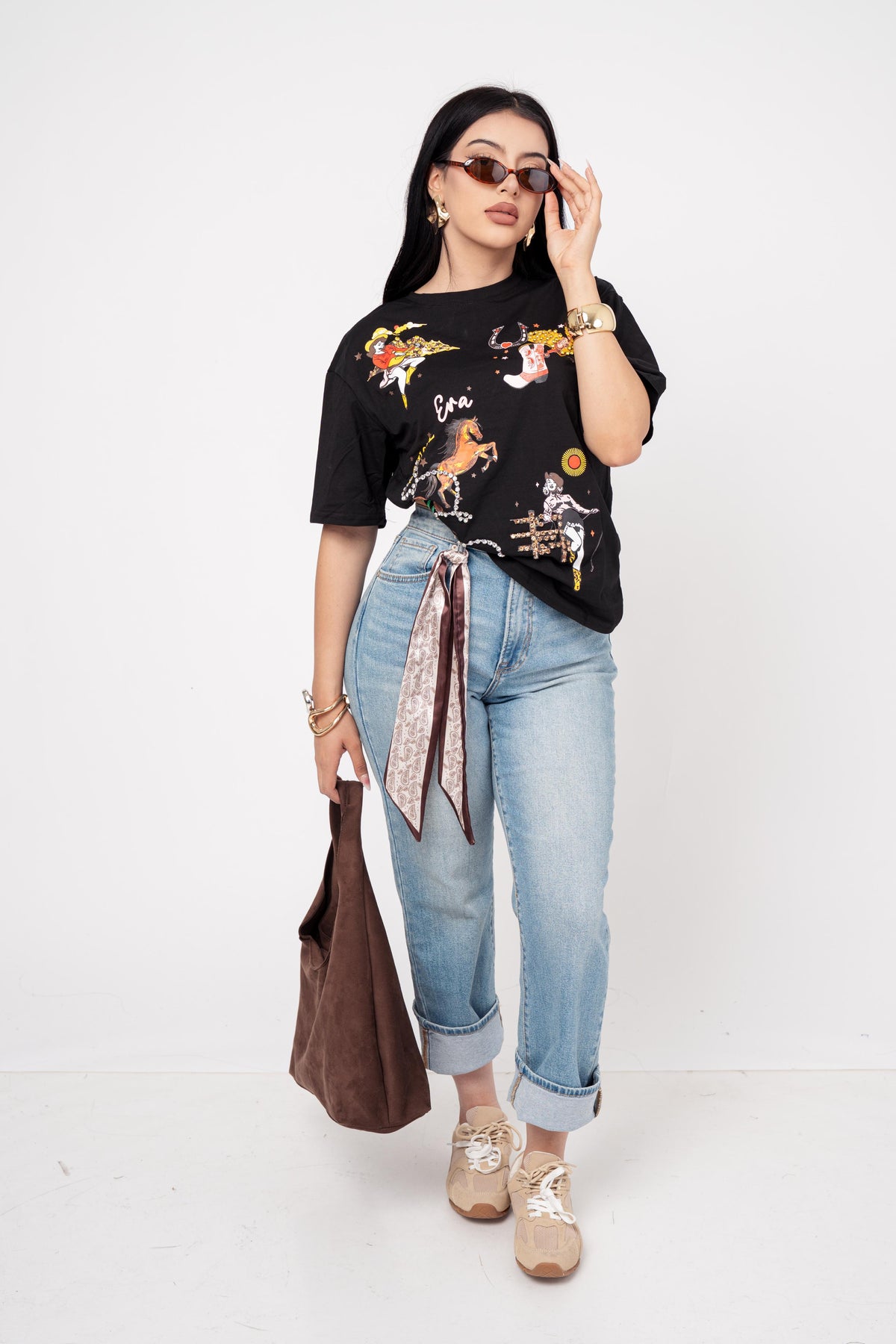 Playera Estampada Con Estoperol De Piedra | ZAIVA