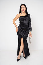 Vestido Graduación Satén color Negro | ZAIVA