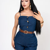 Jumpsuit Denim Stretch color Azul Oscuro | ZAIVA