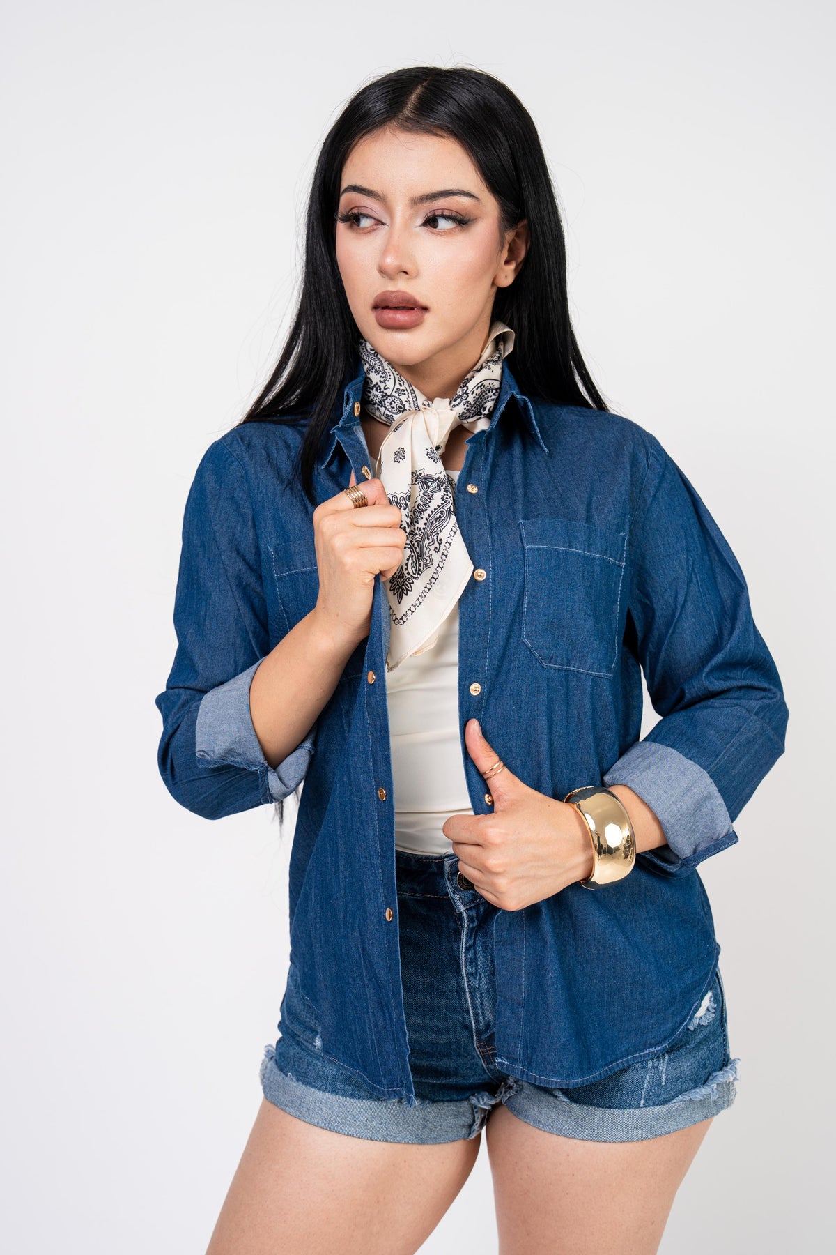 Camisa Denim Clasica color Azul Medio | ZAIVA