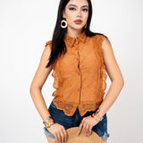 Blusa Stretch Encaje color Chedron | ZAIVA