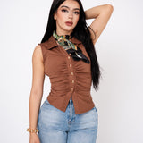 Top Drapeado Sleeveless por mayoreo — ZAIVA (vista 7)