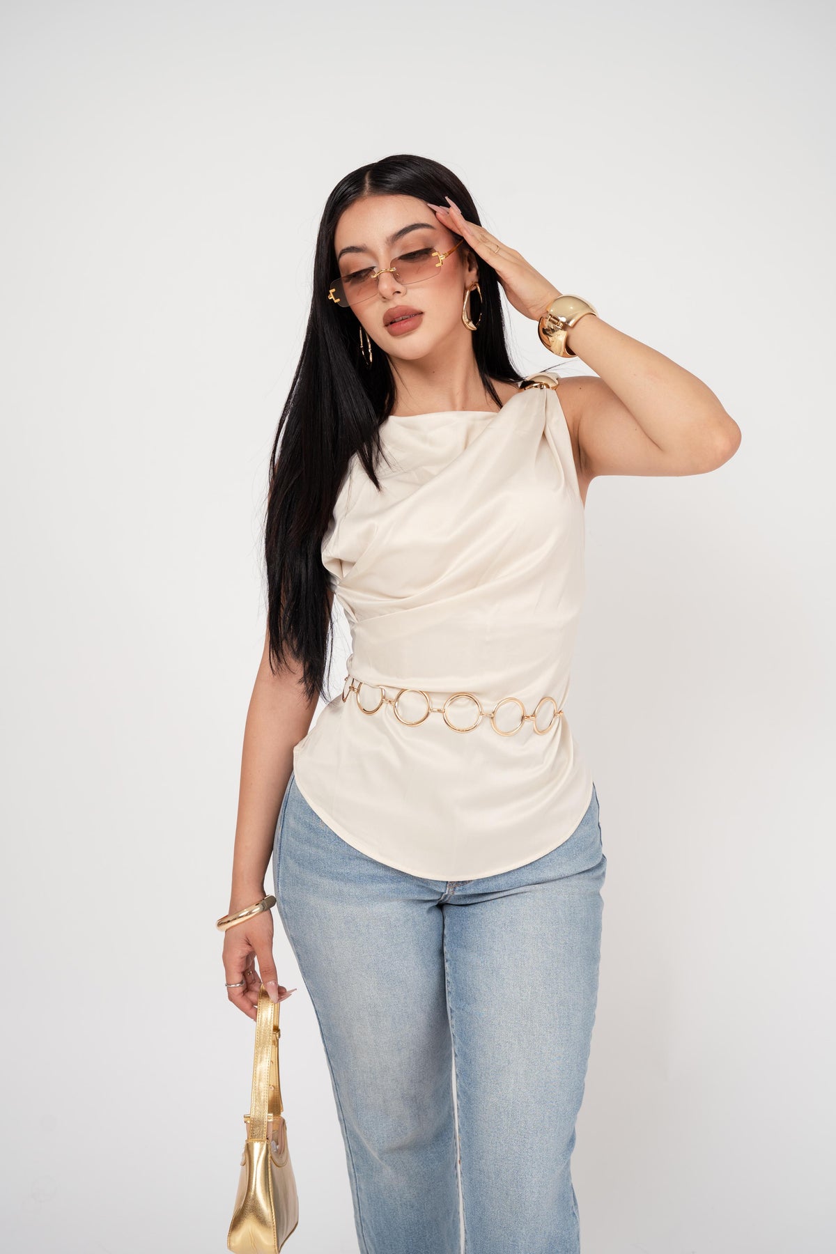 Blusa Satín Cowl Neck por mayoreo — ZAIVA (vista 7)