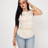Blusa Satín Cowl Neck por mayoreo — ZAIVA (vista 7)
