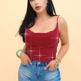 Top Brillos Mesh color Vino | ZAIVA