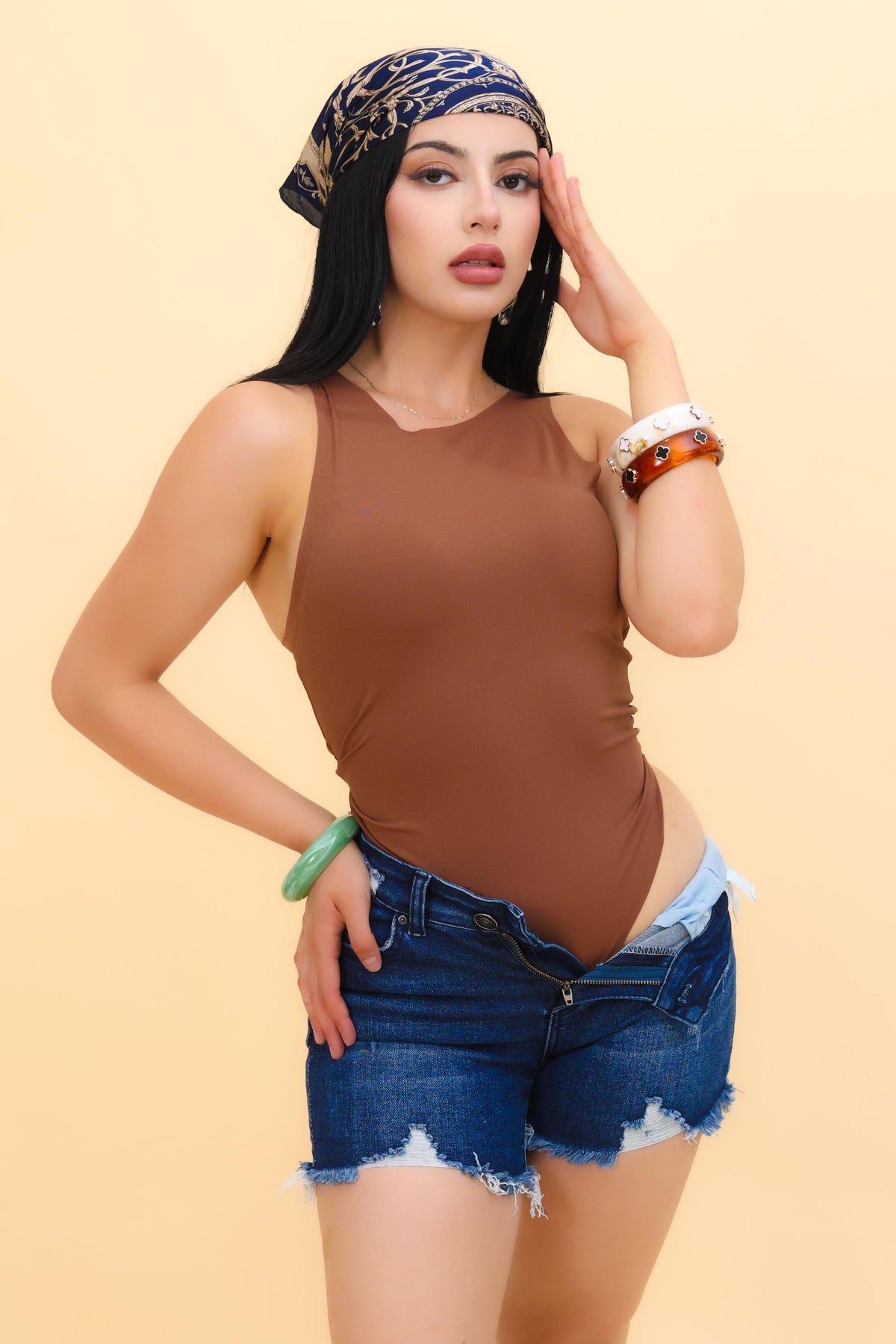 Body Tank Stretch color Caqui | ZAIVA