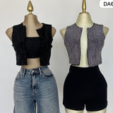 Chaleco Stretch Corto Con Pedreria | ZAIVA
