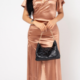 Vestido Graduación Stretch color Cobre | ZAIVA